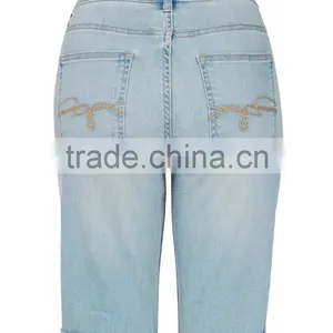 Wholesale Light Wash Girl Casual Shorts Denim Shorts Cotton Shorts Women thumbnail-2
