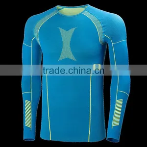 Mens Seamless Compression Long Sleeves Under Base Layer Tops thumbnail-1
