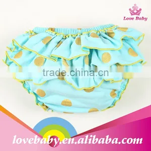 Ruffle Nappy Blommer Pants for Newborns Skyblue Polka Dots Nappy Shorts thumbnail-1