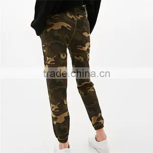 Joggers Camouflage Plush Womens Khaki Work Pants With Elastic Rope thumbnail-3