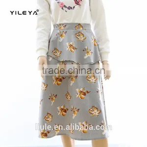 Latest Design Women Fashion Medium Long Skirt Ladies Casual Skirt thumbnail-1