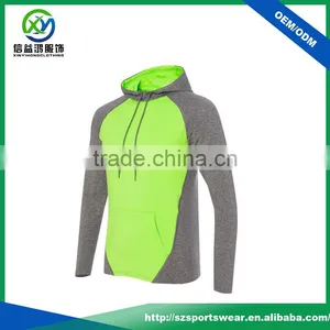 New Arrival Contrast Color Big Front Pocket Polyester / Cotton Man Sport Sweatshirt With Hood thumbnail-1