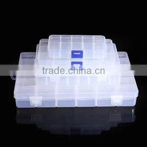4 Size 10/15/24/36 Slot Clear Electronic Components Storage Organizer Assortment Box Plastic Case Convenience Store Small Items thumbnail-1