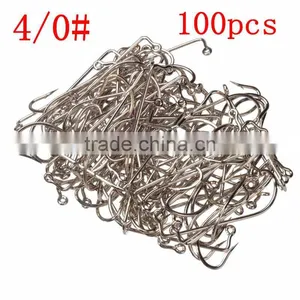 Wholesale Price Size 4/0 Fishing Tools Lot 100PCS Jig Hook Jig Big Stainless Steel Fishing Hooks White Color Fish Hook thumbnail-1