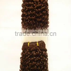 8'' Jerry Curly Human Hair Weaves Extensions /kinky Curl Hair thumbnail-1