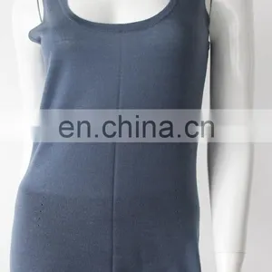 Summer Wear Sleeveless 14gg Knitted Women Pure Cashmere Tops thumbnail-1