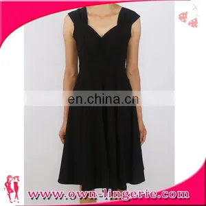 New Design Short Cape Strap Women Solid Skater Casual Dress thumbnail-3