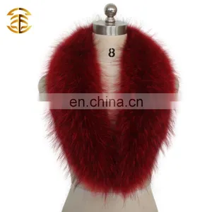 Large Natural Raccoon Fur Hood Trim for Jacket Dyed Fur Collar Wrap Scarf thumbnail-1