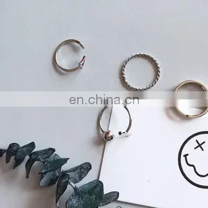 4PCS/Set Punk Handsome Silver Rings for Unisex Knuckle Ring Set thumbnail-2