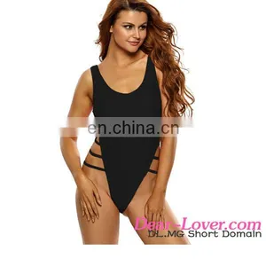 Royal Blue Strappy High Leg Lace Up Back One Piece Swimsuit Sexi Ladies Mature Bikini Swimsuits thumbnail-4