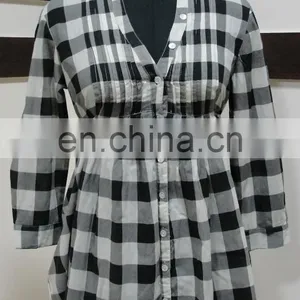 Ladies Fashion Checked Shirts thumbnail-5