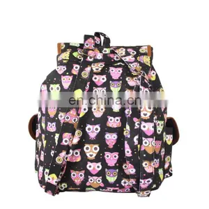 Wholesale Canvas Korea Owl Printing School Backpack thumbnail-4