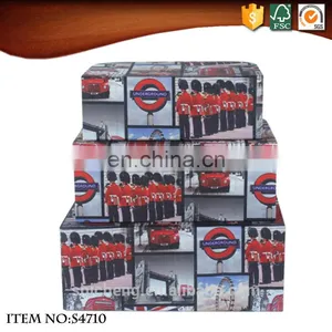 Cheap Old Fashioned Style Suitcases With London Pattern thumbnail-4
