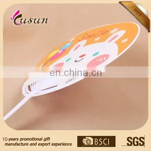 Hot Sales Good Quality Professional Cartoon Printing Colourful Plastic Handle With Paper Han Fan thumbnail-3