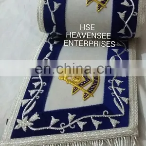 MASONIC REGALIA PAST MASTER CUFF'S WHITE BLUE thumbnail-4