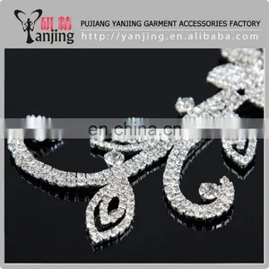 Professional Factory Wholesale Crystal Clear Silver Beaded Rhinestone Applique Sewing Crafts thumbnail-4