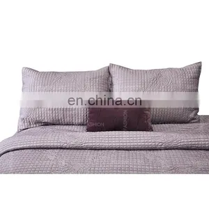 Carton Fair Online Live Show Home Textile Metallic Thread Rose Pattern Quilted Bedspread Bedding Set thumbnail-4