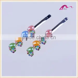 Yiwu Factory Price Multi Colors Hair Grips Top Quality Metal Crystal Rhinestone Decoration Ceramic Beads Hair Clips thumbnail-5