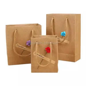 Custom Paper Shopping Kraft Bags With Logo Print thumbnail-1