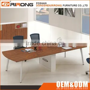 Modern Office Furniture Walnut Veneer Long Meeting Conference Room Table With Collecting Line Box Design thumbnail-1