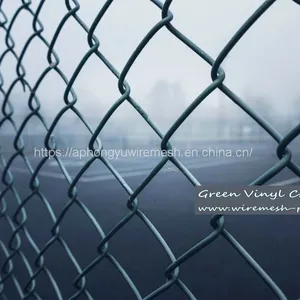 Chain Link Fence Chainlink Fence Chain-link Chainlinkfencing Security Fence Green Vinyl PVC Coated Commercial Fecne Industrial Fence Residential Fence thumbnail-4
