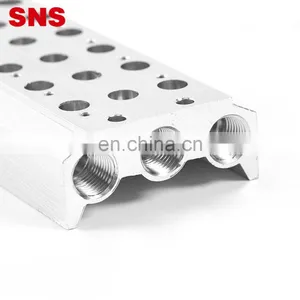 SNS 4V/4A Series Pneumatic Parts Aluminum Alloy Air Solenoid Valve Base Manifold thumbnail-4