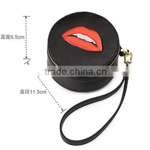New Design PU Leather or Genuine Saffiano Leather Lady Small Change Purse Coin Holder Bag With Zip thumbnail-3