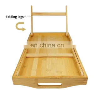 Eco Friendly Bamboo Tableware Rectangular Garden Party Serving Tray With Handle thumbnail-5