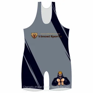 Custom Sublimation Wrestling Singlet thumbnail-1