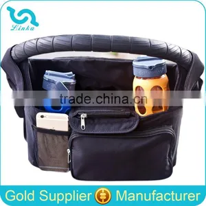 Deluxe Black Stroller Organizer/Baby Diaper Bag Stroller Organizer/Stroller Travel Carry Bag Quality Choice thumbnail-1