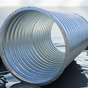 Large Size 1000mm 1200mm Hot Dip Zinc Corrugated Metal Culvert Pipe Q235 Galvanized Corrugated Steel Pipe thumbnail-1