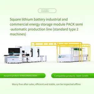 Square Shell Battery Pack Production Line, Semi-automatic Production Equipment for Square Lithium Battery Industrial and Commercial Energy Storage Modules Pack thumbnail-4