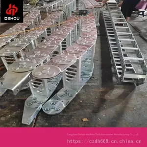 Stainless Steel Cable and Oil Pipe Threading Drag Chain, Double-row Steel-aluminum Tank Chain thumbnail-5