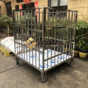 Stainless Steel Trolley, 304 Stainless Steel Material Handling Cart for Food & Pharmaceutical Workshop, Custom Stainless Steel Transfer Trolley thumbnail-2