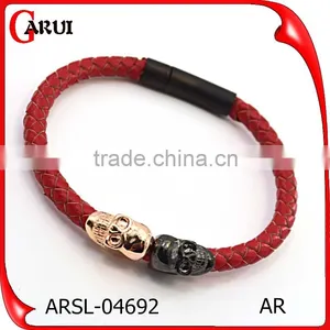 China Jewelry Factory Wholesale Leather Bracelet With Custom Skull Charms thumbnail-1