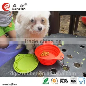 Collapsible Cute Silicone Pet Food Bowl thumbnail-1