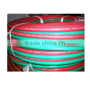 Flexible 3/16'' R Grade Rubber Twin Line Welding Hose for Gas Soldering thumbnail-1