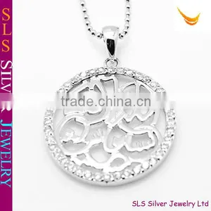 Round Shape Zircon Silver Pendants thumbnail-1