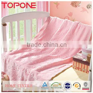 Pink Warm Soft Embossing Decor Cheap Children Blanket thumbnail-1