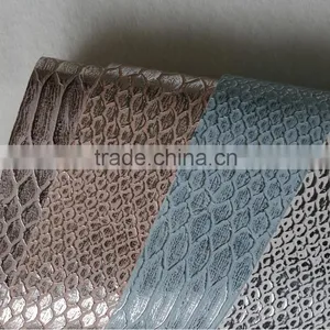 pu Material Snakeskin Leather Fabric Refelective Effect pu Synthetic Leather for Bags Shoes thumbnail-2