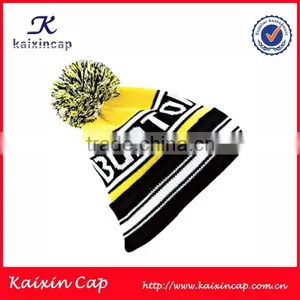 OEM Custom Stripped Pom Pom Beanie thumbnail-1