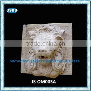 White Lion Head Carving Garden Ornament thumbnail-1