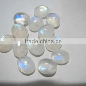 8mm x 10mm AAA Grade Rainbow Moonstone Gemstone Cabochons thumbnail-1