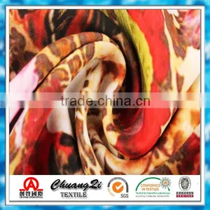Beautiful Big Red Flowers Digital Printed 100% Rayon Fabric for Wholesale thumbnail-1