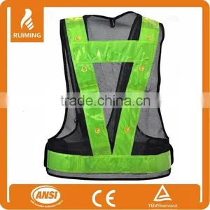 Blue Flashing Safety Vest With PVC Reflective Strip thumbnail-2