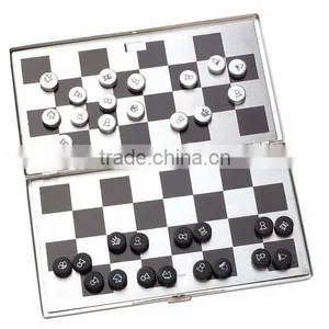 Mini Aluminum Magnetic Travel Chess Game in Folded Box thumbnail-1