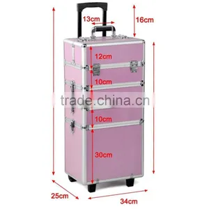 Aluminium Hairdressing Salon Makeup Beauty Box Nail Carry Case thumbnail-2