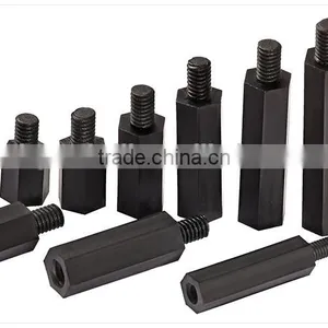 Hexagon Black Nylon Column, Flat Head, Two-way Nylon Column Separation Column, Plastic Sticks M3 M4 thumbnail-2