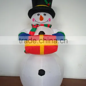DJ-XT-59 Inflatable Giant Animation Snowman With Gift Instrument Music Christmas Yard Decoration thumbnail-4