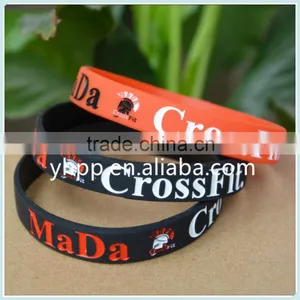 Personalized Logo Mada Crossfit Silicone Rubber Wristband Bracelet Quality Choice thumbnail-1